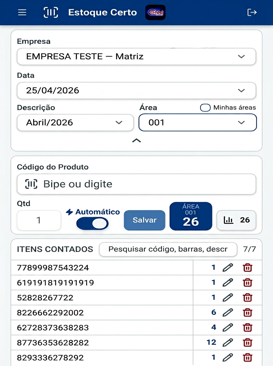 Contagem no mobile